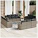 Set Divani Da Giardino 12 Pz Con Cuscini Grigio In Polyrattan - Foto miniatura 1