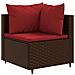 Set Divani Da Giardino 7 Pz Con Cuscini In Polyrattan Marrone - Foto miniatura 3