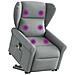 Poltrona Alzapersona Massaggi Reclinabile Grigio Chiaro Tessuto - Foto miniatura 1