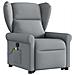 Poltrona Alzapersona Massaggi Reclinabile Grigio Chiaro Tessuto - Foto miniatura 3