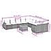 Set Divani da Giardino 11 pz con Cuscini in Polyrattan Grigio - Foto miniatura 8