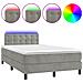 Letto a Molle Materasso e LED Grigio Chiaro 120x190 cm Velluto - Foto miniatura 1