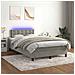 Letto a Molle Materasso e LED Grigio Chiaro 120x190 cm Velluto - Foto miniatura 5