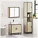 Set Mobili da Bagno 3 pz Rovere Sonoma in Legno Multistrato - Foto miniatura 4