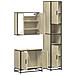 Set Mobili da Bagno 3 pz Rovere Sonoma in Legno Multistrato - Foto miniatura 8
