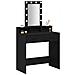 Tavolo da Trucco  con Luci LED, Nero Rovere, 79x41x140 cm - Foto miniatura 3