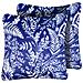 Set Di 2 Cuscini Da Esterno Glimmer Trama Di Piante 45 X 45 Cm Blu - Foto miniatura 2