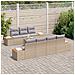 Set Divano da Giardino con cuscino 8 pcs Beige Poly Rattan - Foto miniatura 3