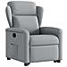 Poltrona Alzapersona Reclinabile Grigio Chiaro in Tessuto - Foto miniatura 4