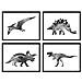Set Di 4 Stampe Di Dinosauri In Bianco E Nero. Piatti Di Dinosauri Per Bambini Senza Cornice A4 - Foto miniatura 1
