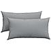 Cuscini da Divano 2 pcs Grigio chiaro 80 x 40 cm Tessuto - Foto miniatura 1