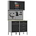 Set di mobili da lavoro con cassetto con lo scaffale 5 pcs Nero - Foto miniatura 3