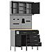 Set di mobili da lavoro con cassetto con lo scaffale 5 pcs Nero - Foto miniatura 5
