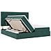 Letto con luci a strisce a LED Verde Scuro 200 x 200 cm Velluto - Foto miniatura 9