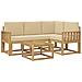 Set di divani da esterno con cuscino 5 pcs Bianco e Beige - Foto miniatura 1