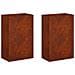 Vaso da giardino 2 pz Ruggine 50 x 30 x 75 cm Acciaio Corten - Foto miniatura 1