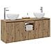 Set di Armadi da Bagno 3 pz Rovere Artigianale - Foto miniatura 2