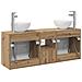Set di Armadi da Bagno 3 pz Rovere Artigianale - Foto miniatura 9