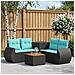 Set di divani 6 pz Nero e Blu Rattan sintetico e Acciaio - Foto miniatura 8