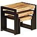 Tavolini Impilabili 3 Pz In Legno Massello Di Mango - Foto miniatura 4