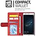 Cadorabo Custodia Compatibile Con Huawei P9 In Rosso Cremisi - Coperchio Protettivo Con Chiusura Magnetica E 3 Slot Per Carte - Foto miniatura 6