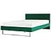 Letto Imbottito Velluto Verde Rete A Doghe 180 X 200 Cm Bellou - Foto miniatura 1