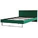 Letto Imbottito Velluto Verde Rete A Doghe 180 X 200 Cm Bellou - Foto miniatura 5