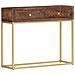Credenza 75x30x75 Cm In Legno Massello Di Mango - Foto miniatura 10