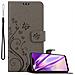 Custodia Compatibile Con Huawei Mate 20 Lite In Grigio Fiore - Coperchio Protettivo In Design Floreale Con Chiusura Magnetica, Funzione Stand E Slot Per Carte - Foto miniatura 1