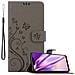Custodia Compatibile Con Huawei Mate 20 Lite In Grigio Fiore - Coperchio Protettivo In Design Floreale Con Chiusura Magnetica, Funzione Stand E Slot Per Carte - Foto miniatura 4