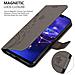 Custodia Compatibile Con Huawei Mate 20 Lite In Grigio Fiore - Coperchio Protettivo In Design Floreale Con Chiusura Magnetica, Funzione Stand E Slot Per Carte - Foto miniatura 7