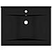 Lavandino Con Foro Rubinetto Nero Opaco 60x46 Cm In Ceramica - Foto miniatura 3