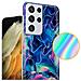 Custodia Compatibile Con Samsung Galaxy S21 Ultra In Marmo Rosa Blu No. 17 - Coperchio Protettivo In Silicone Tpu Con Motivo A Mosaico - Foto miniatura 3