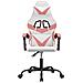 Sedia Da Gaming Bianco E Rosa In Similpelle - Foto miniatura 3