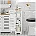 Porta Carta Igienica Colonnina Da Bagno Mobiletto Mobile Bagno Bianco-naturale 20x18x75cm Bzr85-w - Foto miniatura 4