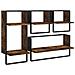 Set Mensole Parete Con Aste 4pz Rovere Fumo Legno Multistrato - Foto miniatura 2