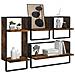 Set Mensole Parete Con Aste 4pz Rovere Fumo Legno Multistrato - Foto miniatura 3