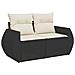 Set Divani Da Giardino Con Cuscini 7pz Nero Polyrattan - Foto miniatura 3