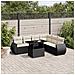 Set Divani Da Giardino Con Cuscini 7pz Nero Polyrattan - Foto miniatura 1