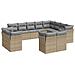 Set Divani Da Giardino 12 Pz Con Cuscini Beige In Polyrattan - Foto miniatura 2