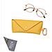 Elegante Custodia Per Occhiali Da Sole Con Motivo Intrecciato - Pelle Pu Protettiva Yellow - Foto miniatura 6