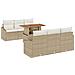 Set Divano da Giardino in 7 Pezzi con Cuscini Beige in Polyrattan - Foto miniatura 1