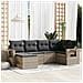 Set Divano da Giardino 6pz con Cuscini Grigio Chiaro Polyrattan - Foto miniatura 2