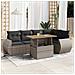 Set Divano da Giardino 6 pz con Cuscini Grigio in Polyrattan - Foto miniatura 2