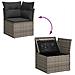 Set Divano da Giardino 6 pz con Cuscini Grigio in Polyrattan - Foto miniatura 8