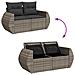 Set Divano da Giardino 6 pz con Cuscini Grigio in Polyrattan - Foto miniatura 9