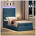 Struttura Letto Pouf con Materassi 80x200 cm Velluto - Foto miniatura 3