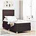 Letto a molle con materasso Marrone scuro 90 x 200 cm Tessuto - Foto miniatura 2