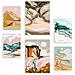 Set Di 6 Stampe Natura Complessa 2 In Sfondi Astratti Dipinti Decorativi Estetici Per Il Tuo Soggiorno, Camera Da Letto, Casa A3 & A4 Senza Cornice - Foto miniatura 1