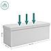 PUFA Pouf Organizer Bianco MDF Seduta Contenitore - Foto miniatura 5